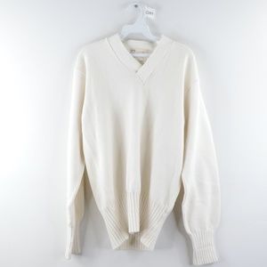 Vintage 70s Holloway V Neck Sweater White USA